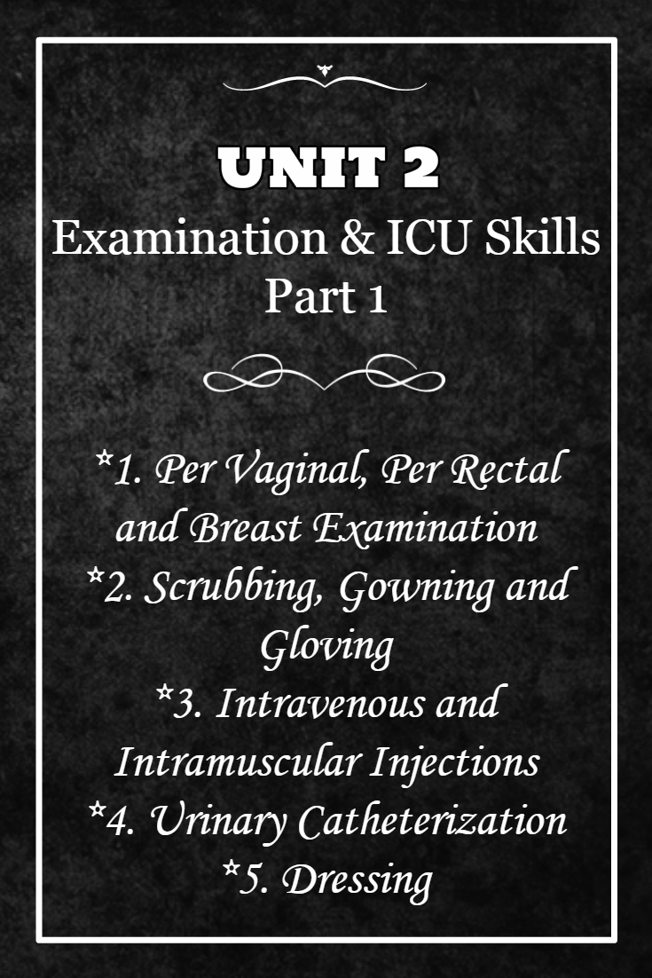 UNIT 2: EXAMINATION & ICU SKILLS – PART 1
